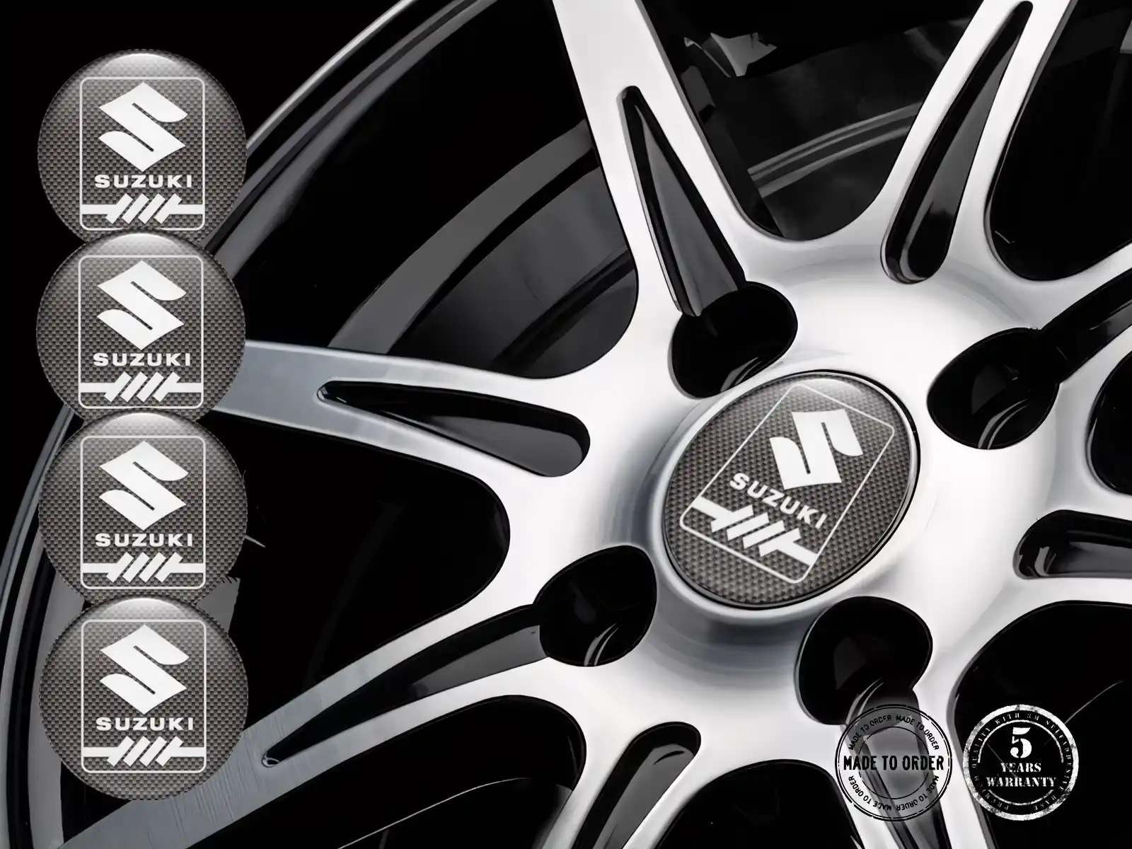 Suzuki Pegatinas Bombadas Logo Insignias de Rueda en Resina